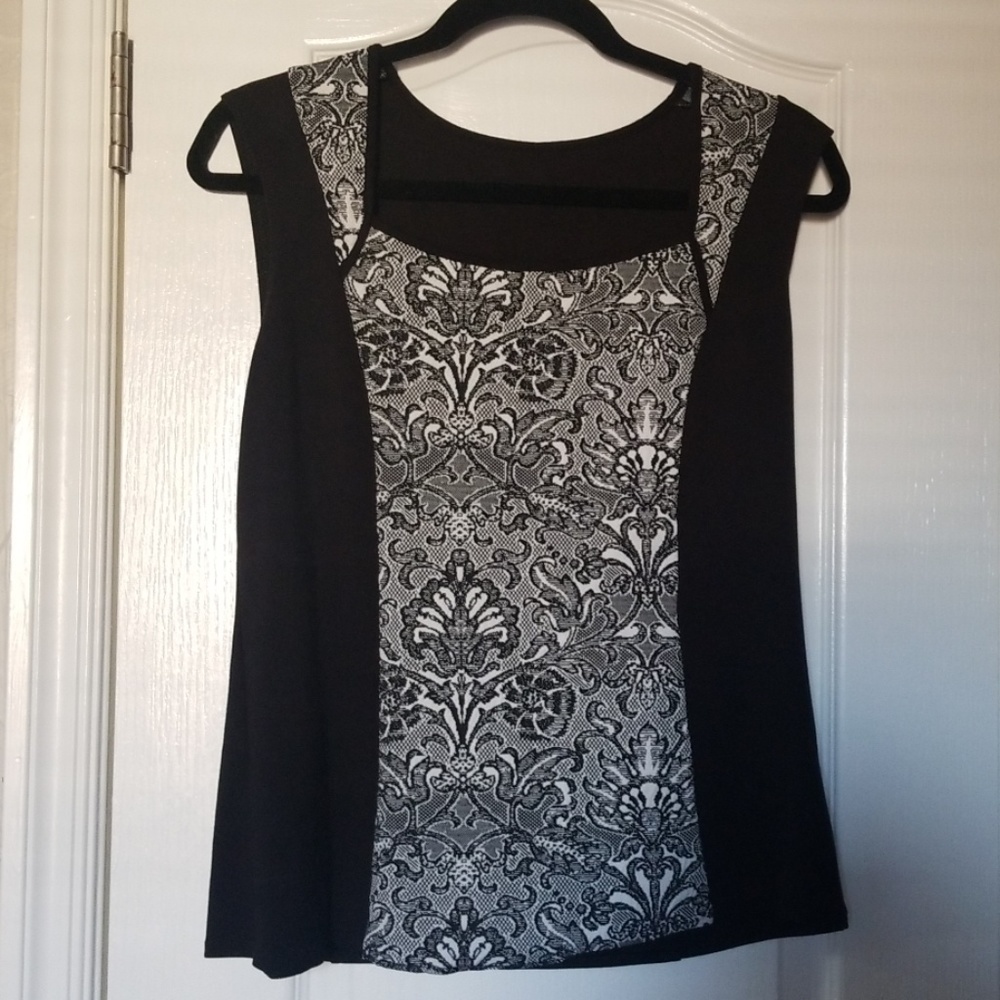 WHBM Fitted Faux Lace Tank Top